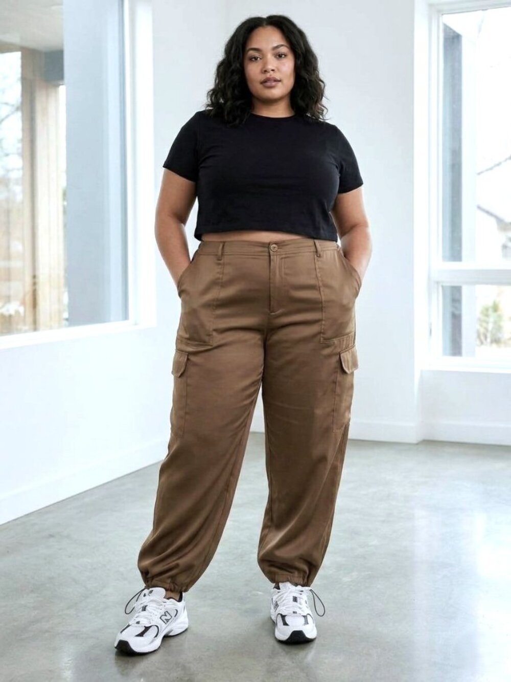 VANILLA STAR Satin Cargo Pants. Plus Size 3X